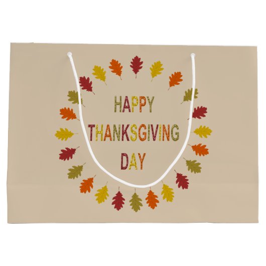Thanksgiving Oak Leaves Groot Cadeauzakje (Achterkant)