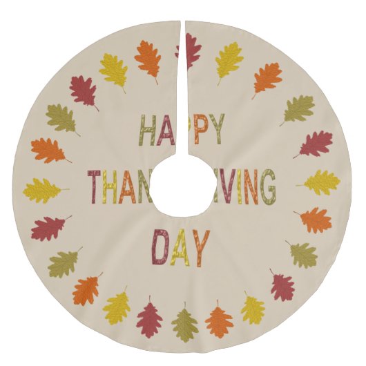 Thanksgiving Oak Leaves Kerstboom Rok (Voorkant)