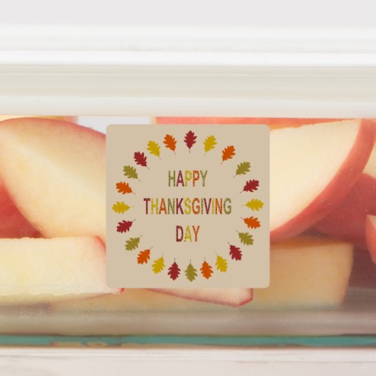 Thanksgiving Oak Leaves Labels (Aangebracht)