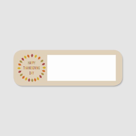 Thanksgiving Oak Leaves Naamplaatje (Voorkant)