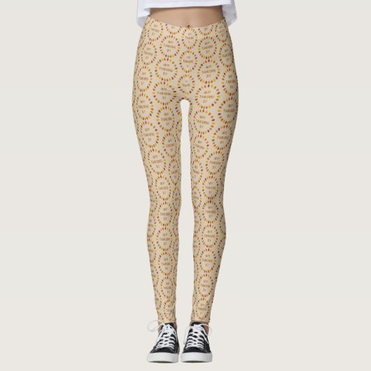 Thanksgiving Oak Leaves Pattered Leggings (Voorkant)