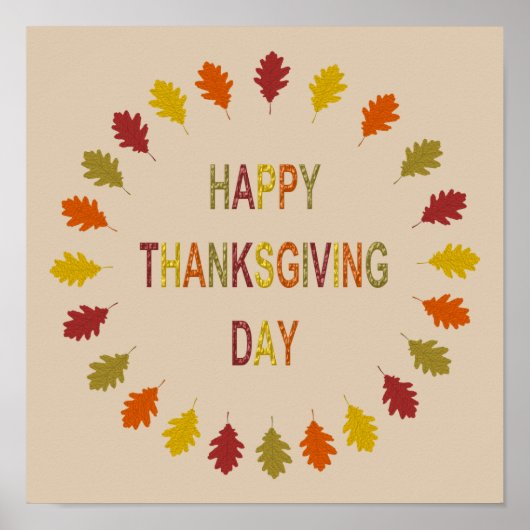 Thanksgiving Oak Leaves Poster (Voorkant)