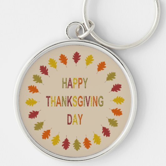 Thanksgiving Oak Leaves Sleutelhanger (Voorkant)
