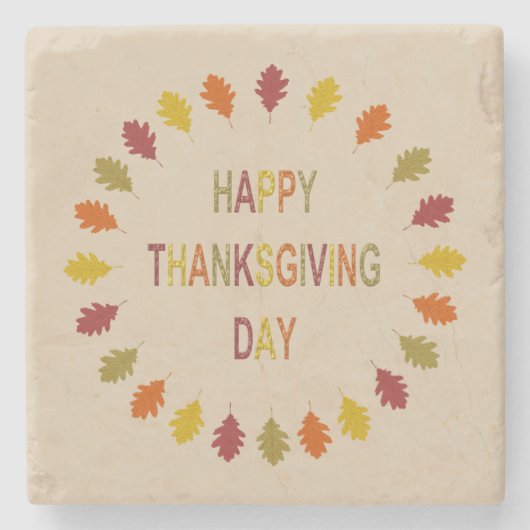 Thanksgiving Oak Leaves Stenen Onderzetter (Voorkant)