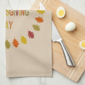 Thanksgiving Oak Leaves Theedoek (Quarter Fold)