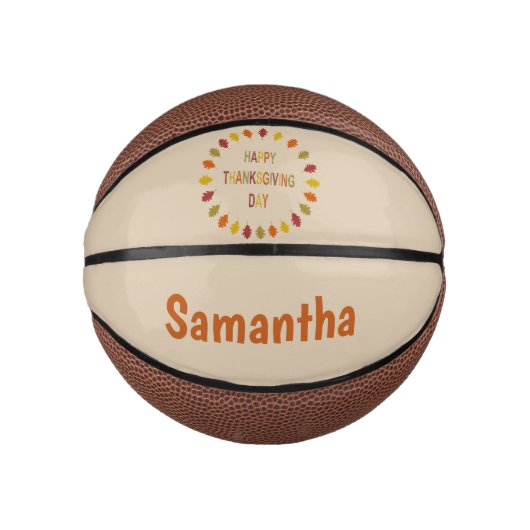 Thanksgiving Oak Verlaat aangepaste naam Basketbal (Voorkant)