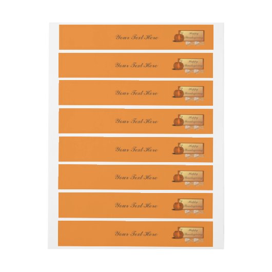 Thanksgiving omwikkellabel rond postzegel adreslabel wikkel (Vel)