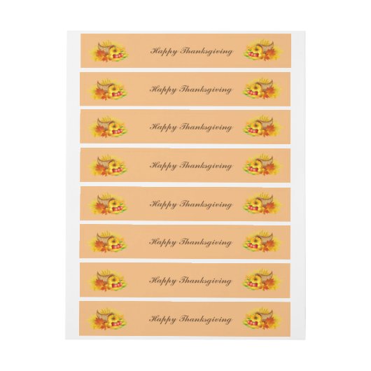 Thanksgiving omwikkellabel rond postzegel adreslabel wikkel (Vel)