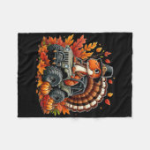 Thanksgiving-ontwerp jongens kinderen dinosaurus T Fleece Deken (Voorkant (Horizontaal))