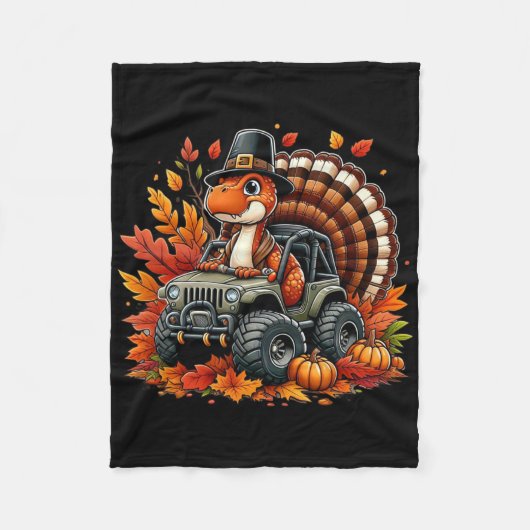 Thanksgiving-ontwerp jongens kinderen dinosaurus T Fleece Deken (Voorkant)