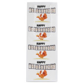 Thanksgiving Ontwerp Papieren Zak/Geschenkzak Wit Wijn Cadeautas (Voorkant)