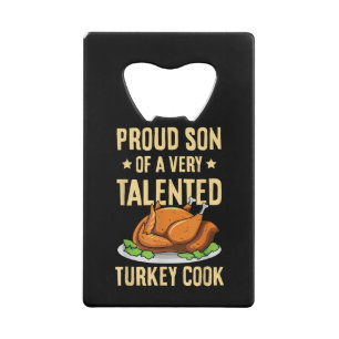 Thanksgiving Ontwerp voor een zoon van een Turkije Creditkaart Flessenopener