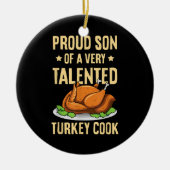 Thanksgiving Ontwerp voor een zoon van een Turkije Keramisch Ornament (Voorkant)