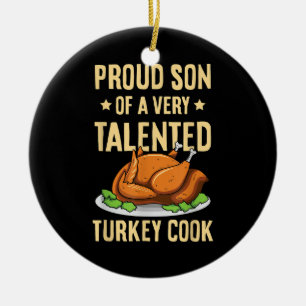 Thanksgiving Ontwerp voor een zoon van een Turkije Keramisch Ornament