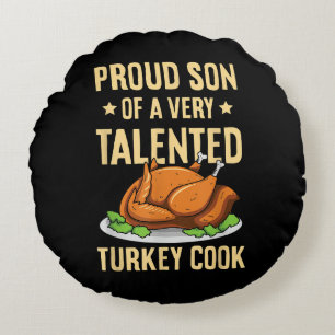 Thanksgiving Ontwerp voor een zoon van een Turkije Rond Kussen
