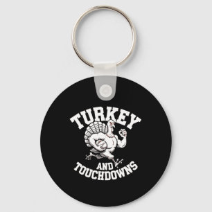Thanksgiving ontwerp voor mannen Turkije en touchd Sleutelhanger