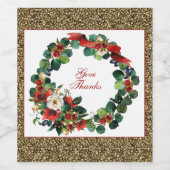 Thanksgiving - ontwerp Waterverf grote Wijn Etiket (Enkel label)