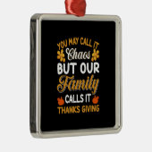 Thanksgiving Onze familie noemt het Bedankt geven Metalen Ornament (Rechts)