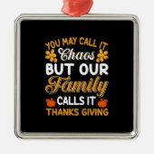 Thanksgiving Onze familie noemt het Bedankt geven Metalen Ornament (Voorkant)