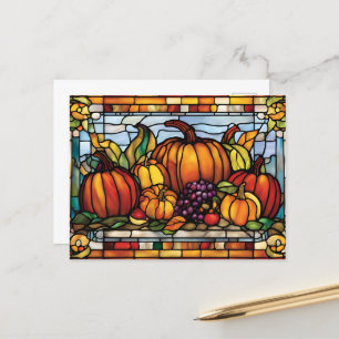 Thanksgiving oogst, decoratief Glas in lood, Briefkaart
