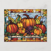 Thanksgiving oogst, decoratief Glas in lood, Briefkaart (Voorkant)