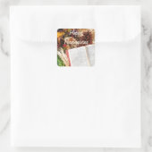 Thanksgiving Oogst en Bijbel Vierkante Sticker (Tas)
