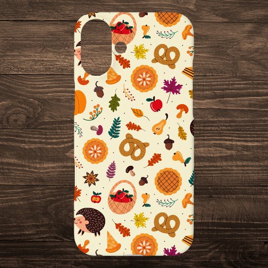 Thanksgiving Oogst en Hedgehog Pattern Case-Mate iPhone Case