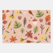 Thanksgiving Oogst grafische herfst leest uit drie Inpakpapier Vel (Voorkant 2)