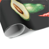 Thanksgiving oogst groenten kleurrijk zwart cadeaupapier (Rol Hoek)