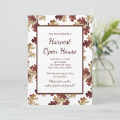 Thanksgiving Oogst Herfst Foliage Open Huis Kaart (Staand voorkant)