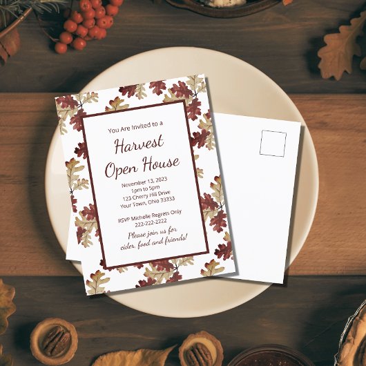Thanksgiving Oogst Herfst Foliage Open Huis Uitnodiging Briefkaart