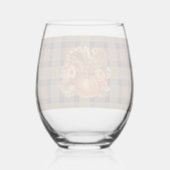 Thanksgiving oogst hoorn des overvloeds op plaid wijnglas zonder voet (Achterkant)