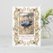  Thanksgiving Oogst Pompoen Lijst Foto Feestdagenkaart (Staand voorkant)