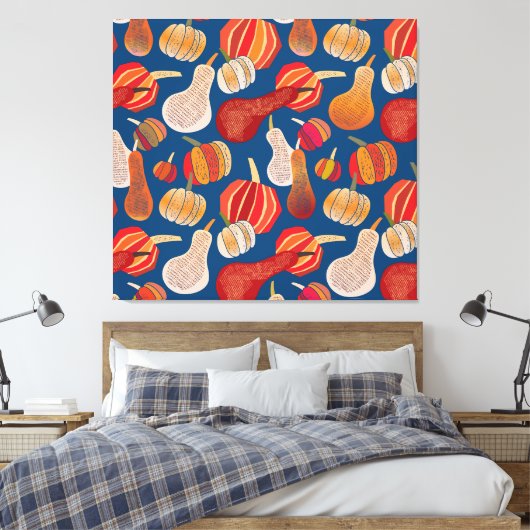 Thanksgiving Oogst: Pumpkin  Art Canvas Afdruk (Insitu (Slaapkamer))