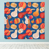 Thanksgiving Oogst: Pumpkin  Art Canvas Afdruk (Insitu (Houten vloer))