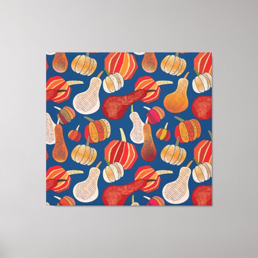 Thanksgiving Oogst: Pumpkin  Art Canvas Afdruk (Voorkant)