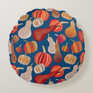 Thanksgiving Oogst: Pumpkin Art Rond Kussen