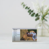 Thanksgiving Oogst Scène met stro Pet - mandje Visitekaartje (Staand voorkant)