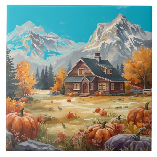Thanksgiving, oogsttijd geluk tegeltje (Voorkant)