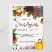 Thanksgiving oogstvrienden geven etentje kaart (Voorkant)