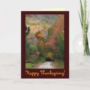 Thanksgiving op de landweg feestdagen kaart