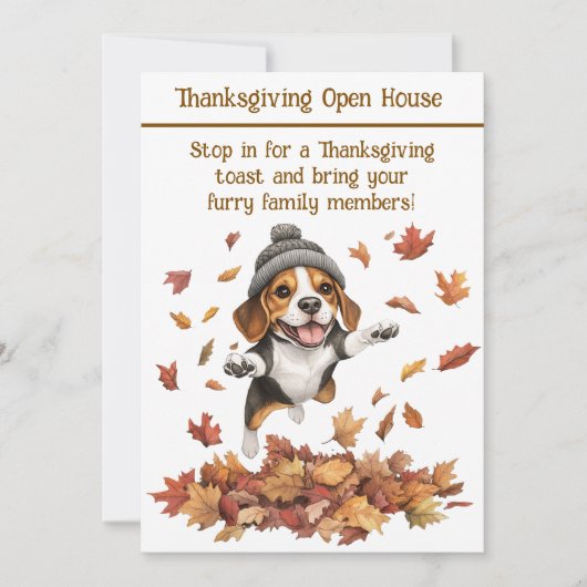 Thanksgiving Open House Invitation | Dog Friendly Kaart (Voorkant)