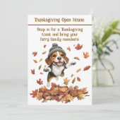 Thanksgiving Open House Invitation | Dog Friendly Kaart (Staand voorkant)