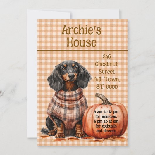 Thanksgiving Open House Invitation | Dog Friendly Kaart (Achterkant)