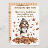 Thanksgiving Open House Invitation | Dog Friendly Kaart (Voorkant / Achterkant)