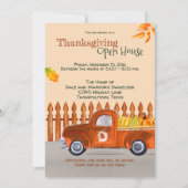Thanksgiving Open House Oranje Truck Fun Kaart (Voorkant)