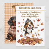 Thanksgiving Open Huis Uitnodiging | Honden Vriend (Voorkant / Achterkant)