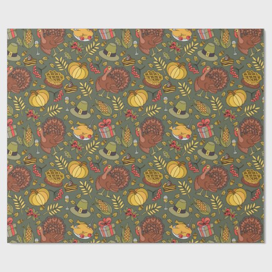 Thanksgiving-opvulpapier Cadeaupapier (Vlak)