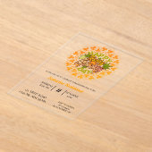 Thanksgiving Orange Bohemian Mandala Autumn Leaves Acryl Uitnodigingen (Laagn)