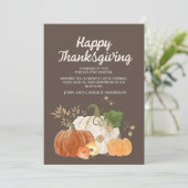 Thanksgiving Oranje Bruine Pompoenen Herfst Kaart (Staand voorkant)